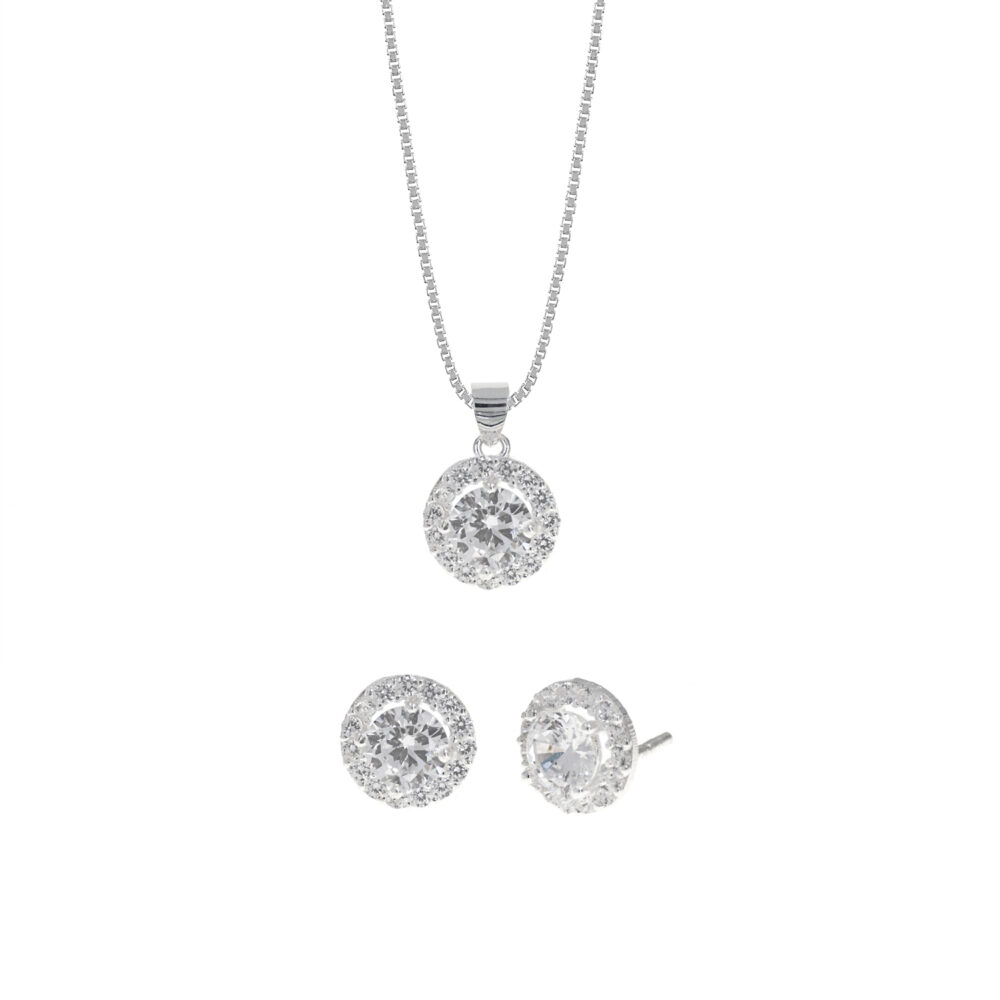 Set Collar y Aretes Brisa Marina Plata 925