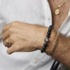 - Pulsera Ojo Turco Obsidiana Oro 18K Hombre