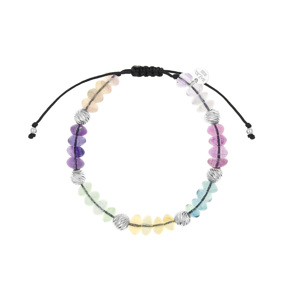 Pulsera Diamantada Fluorita Plata 925