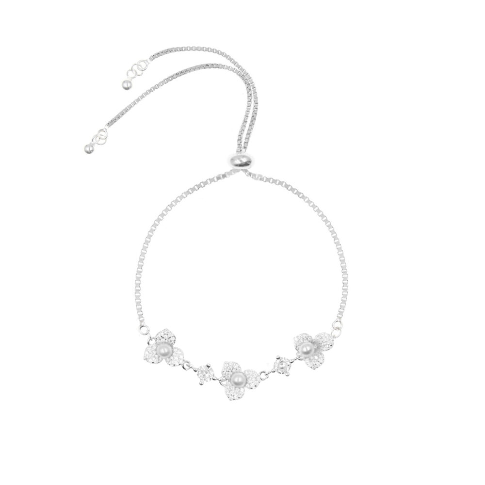 Pulsera BestFriends Flor Perla Plata 925