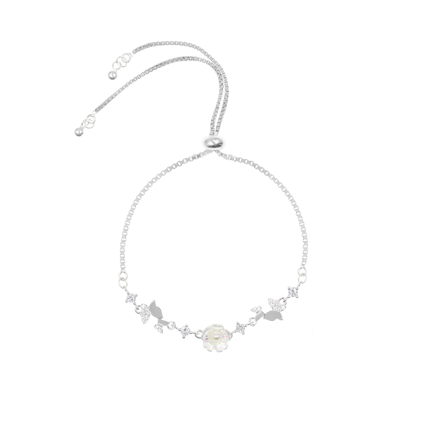 - Pulsera BestFriends Flor Mariposa Plata 925