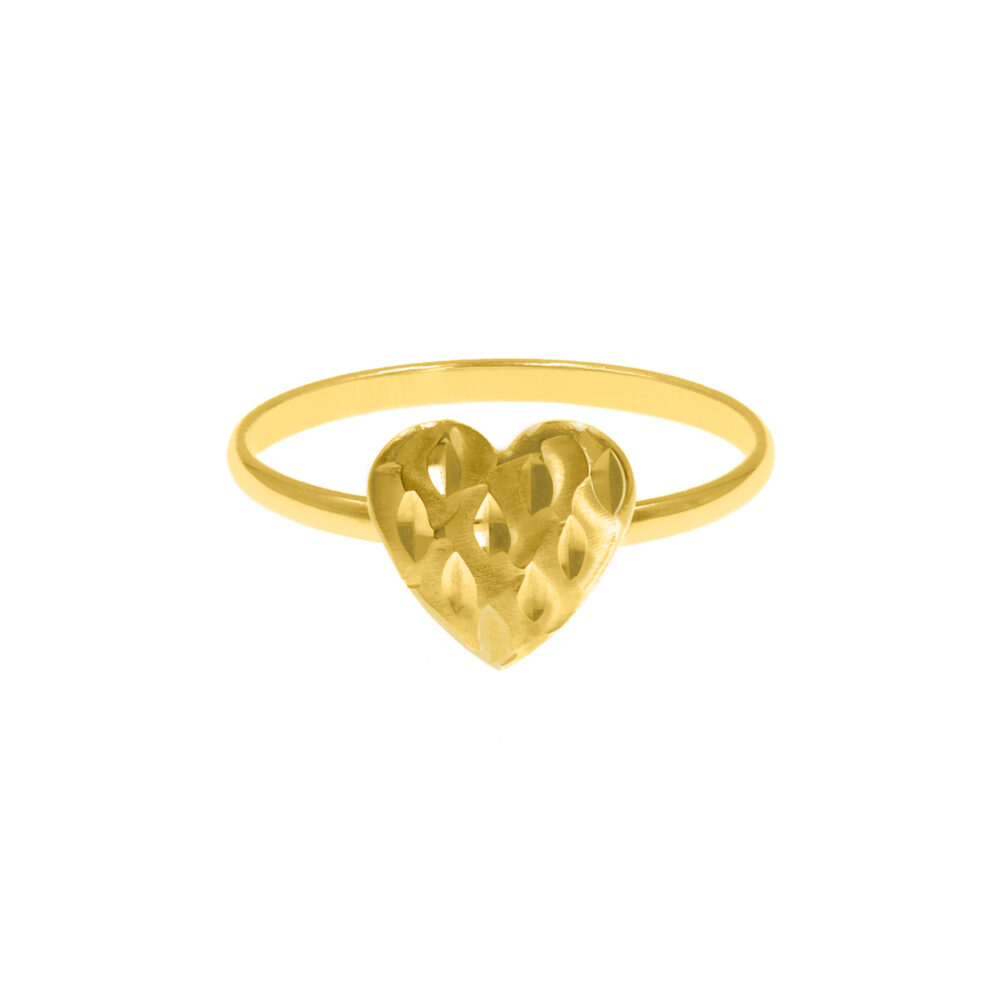 Anillo Corazón Diamantado Oro 18K