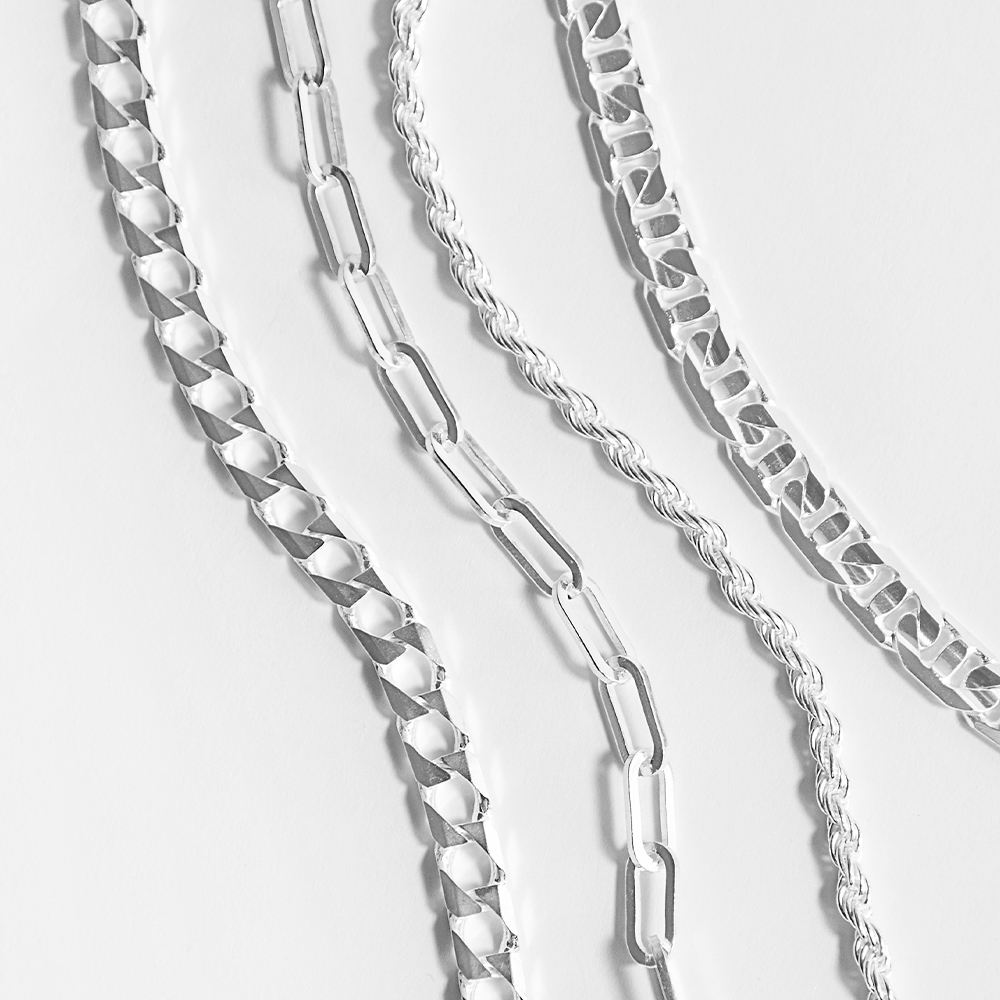 Cadenas y joyas de plata para hombre