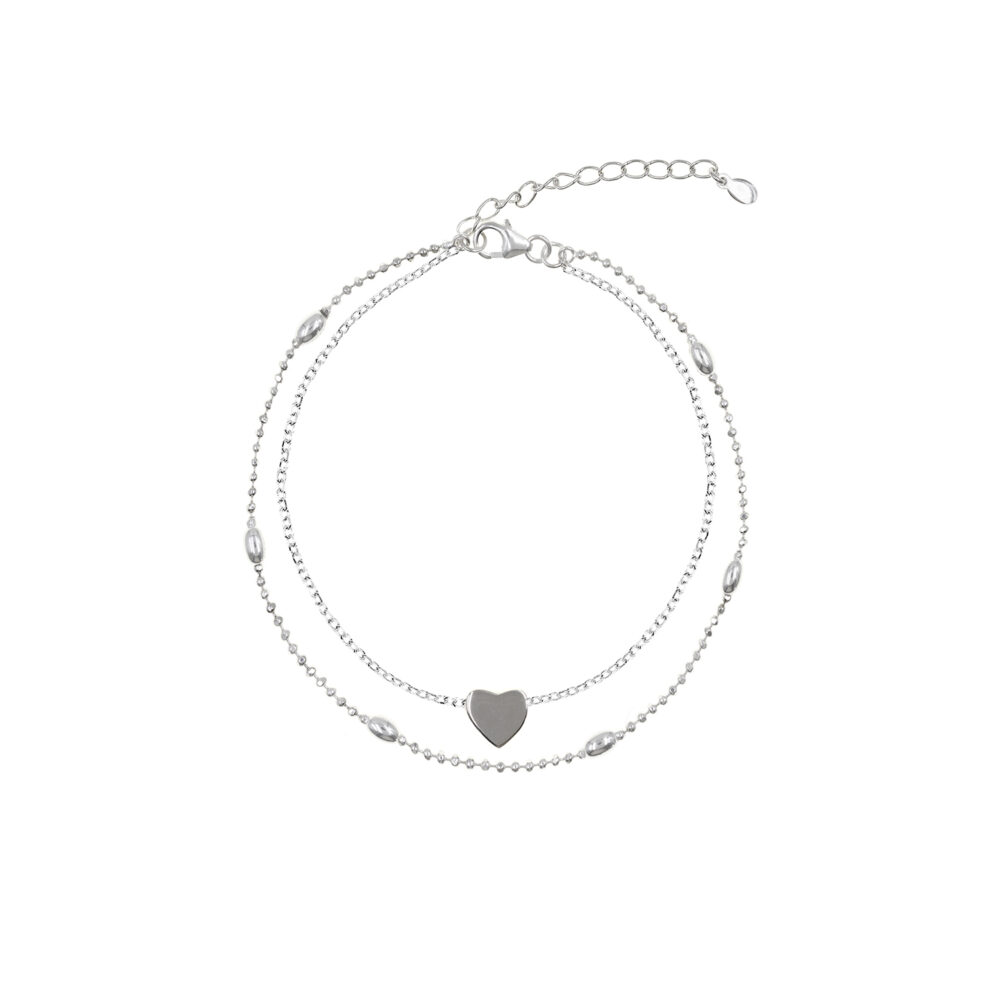 Tobillera Corazón Plata 925
