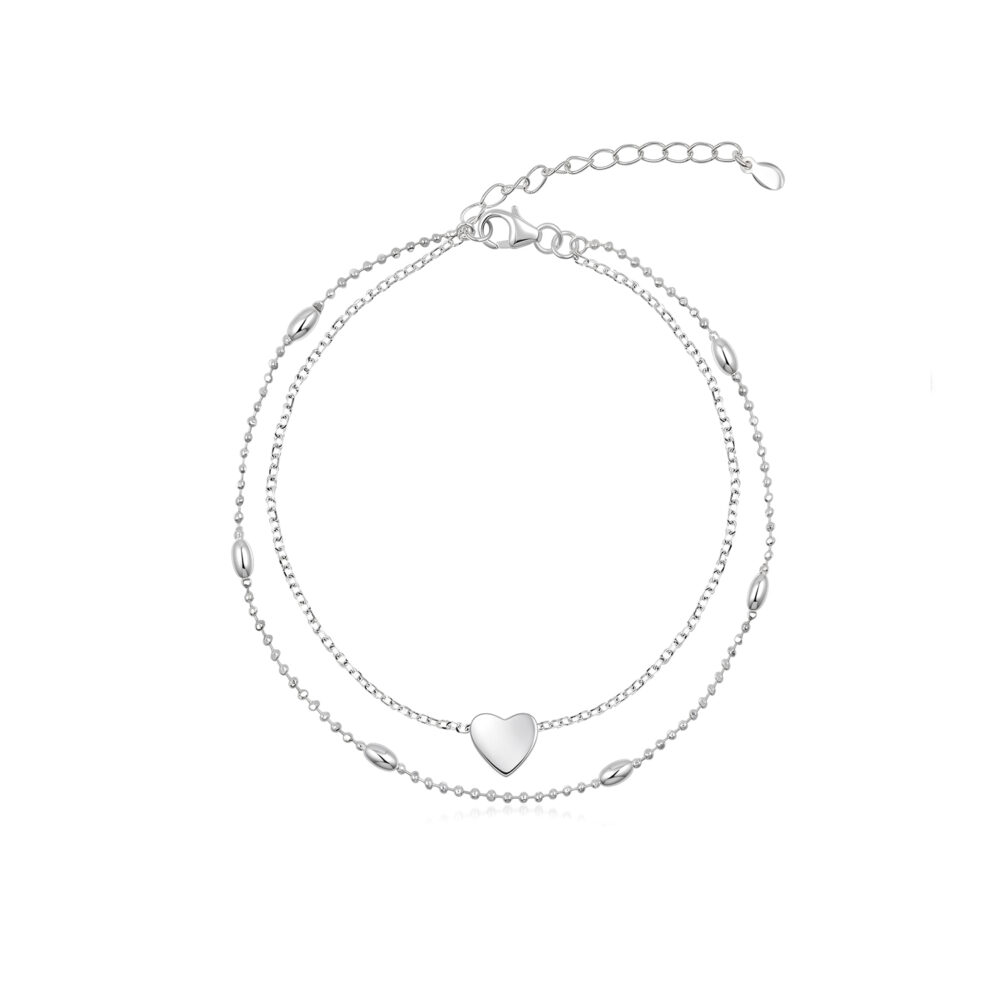 Tobillera Corazón Plata 925