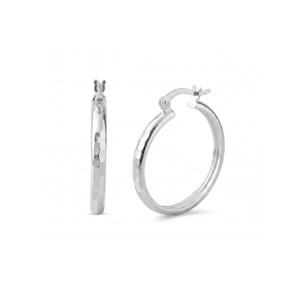 Argollas Media Caña Casual Plata 925