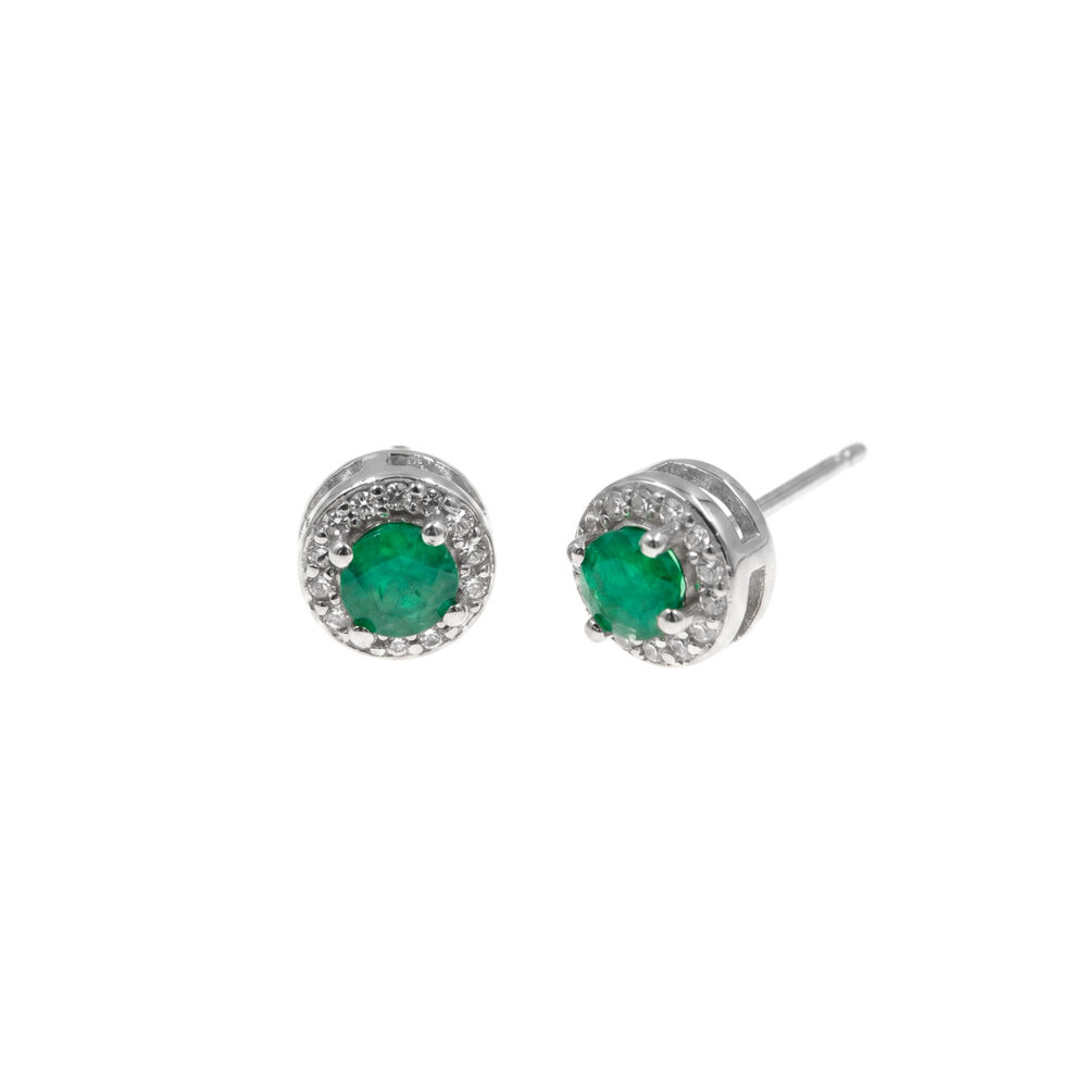 Aretes Esmeralda Plata 925