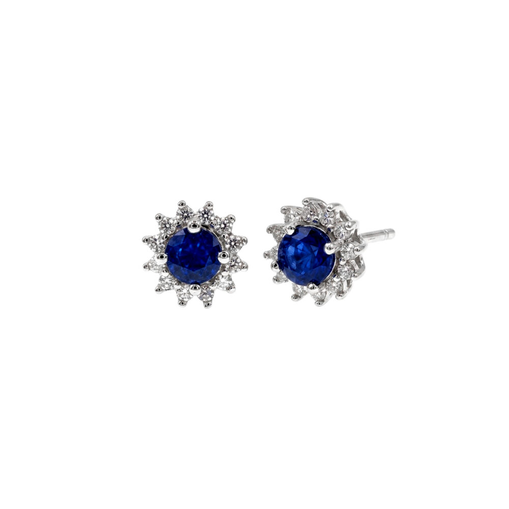 Aretes Roseta Zafiro Plata 925
