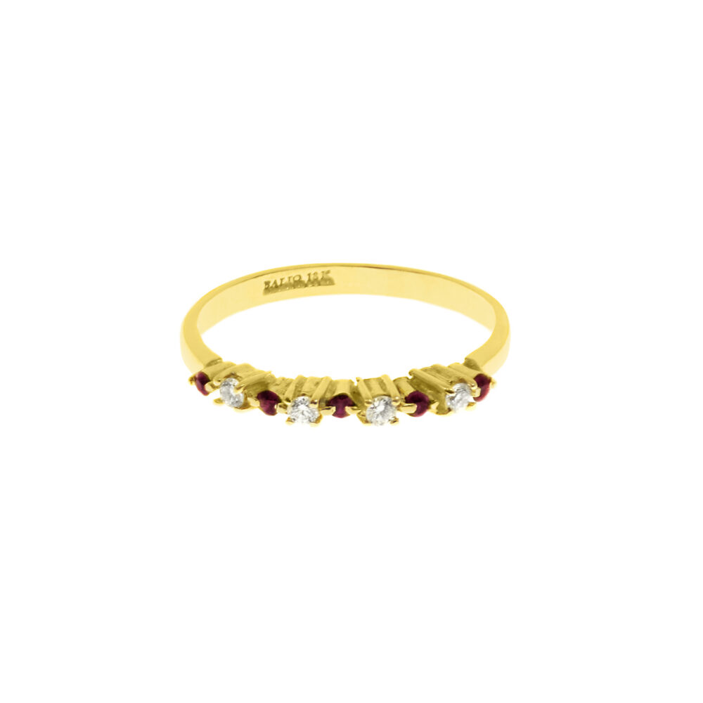 Anillo Rubí Oro 18K & Brillante