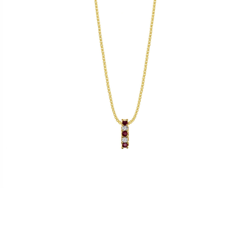 Collar Rubí Oro 18K & Brillante