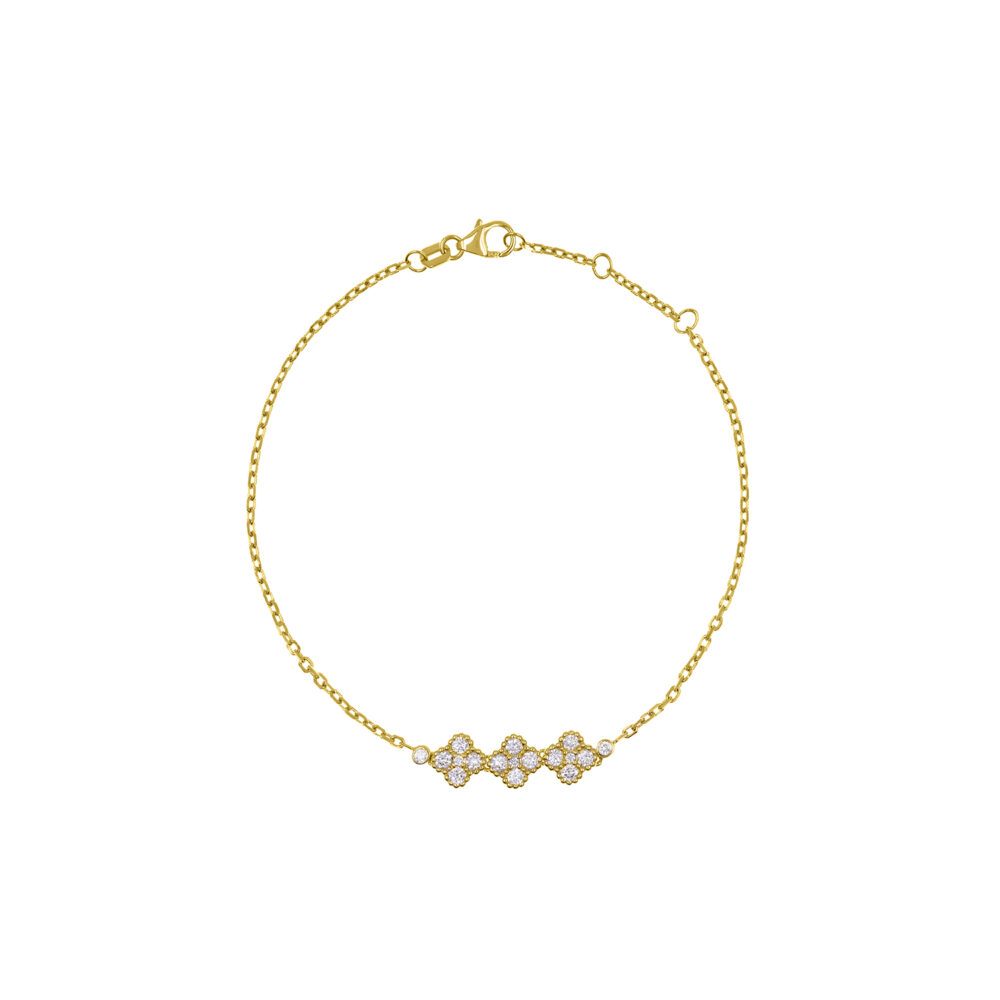 Pulsera Trébol Oro 18K & Brillantes