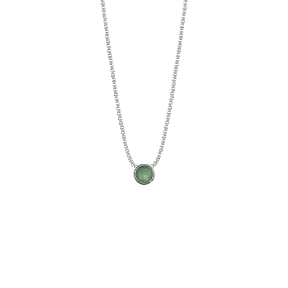 Collar Redondo Esmeralda Plata 925