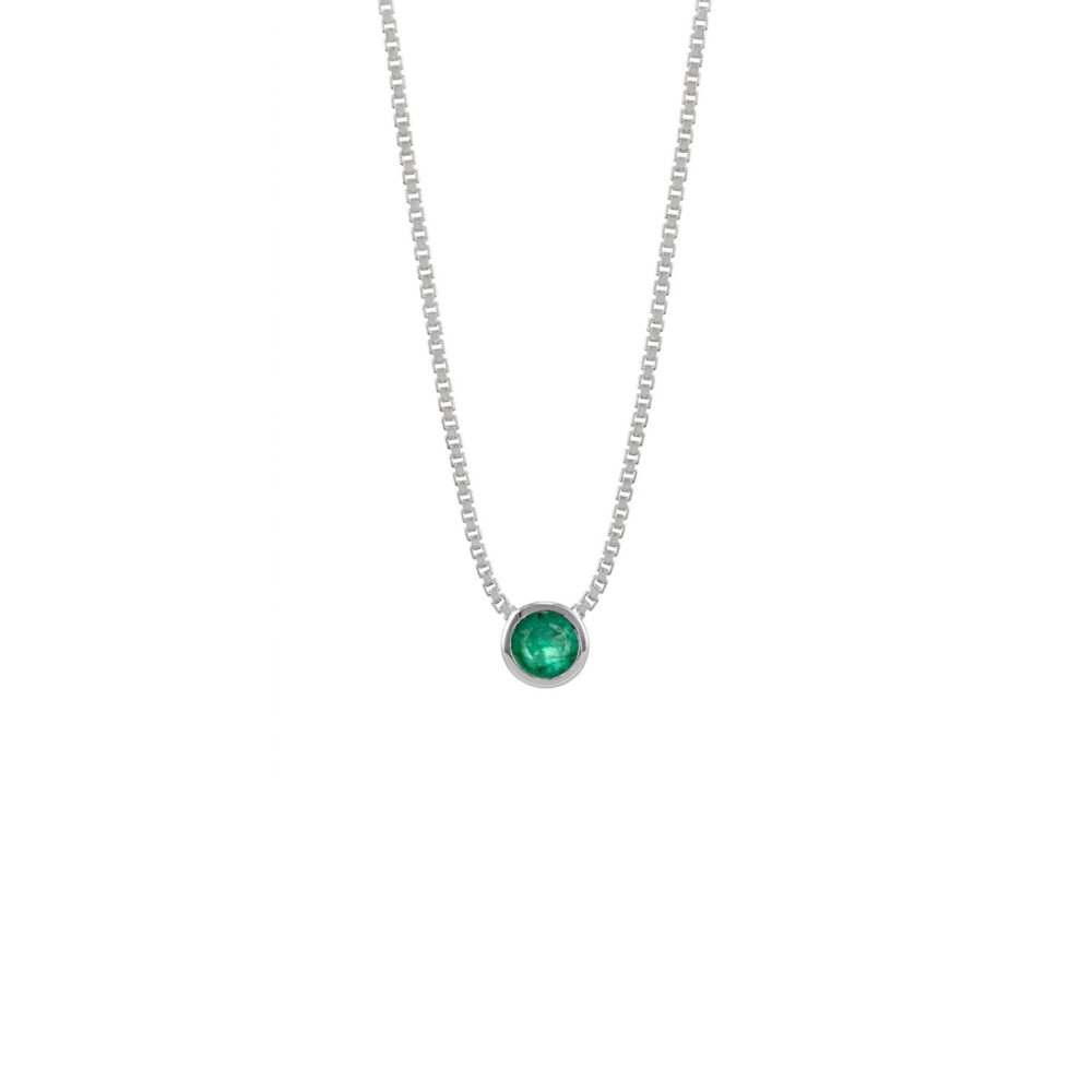 Collar Redondo Esmeralda Plata 925