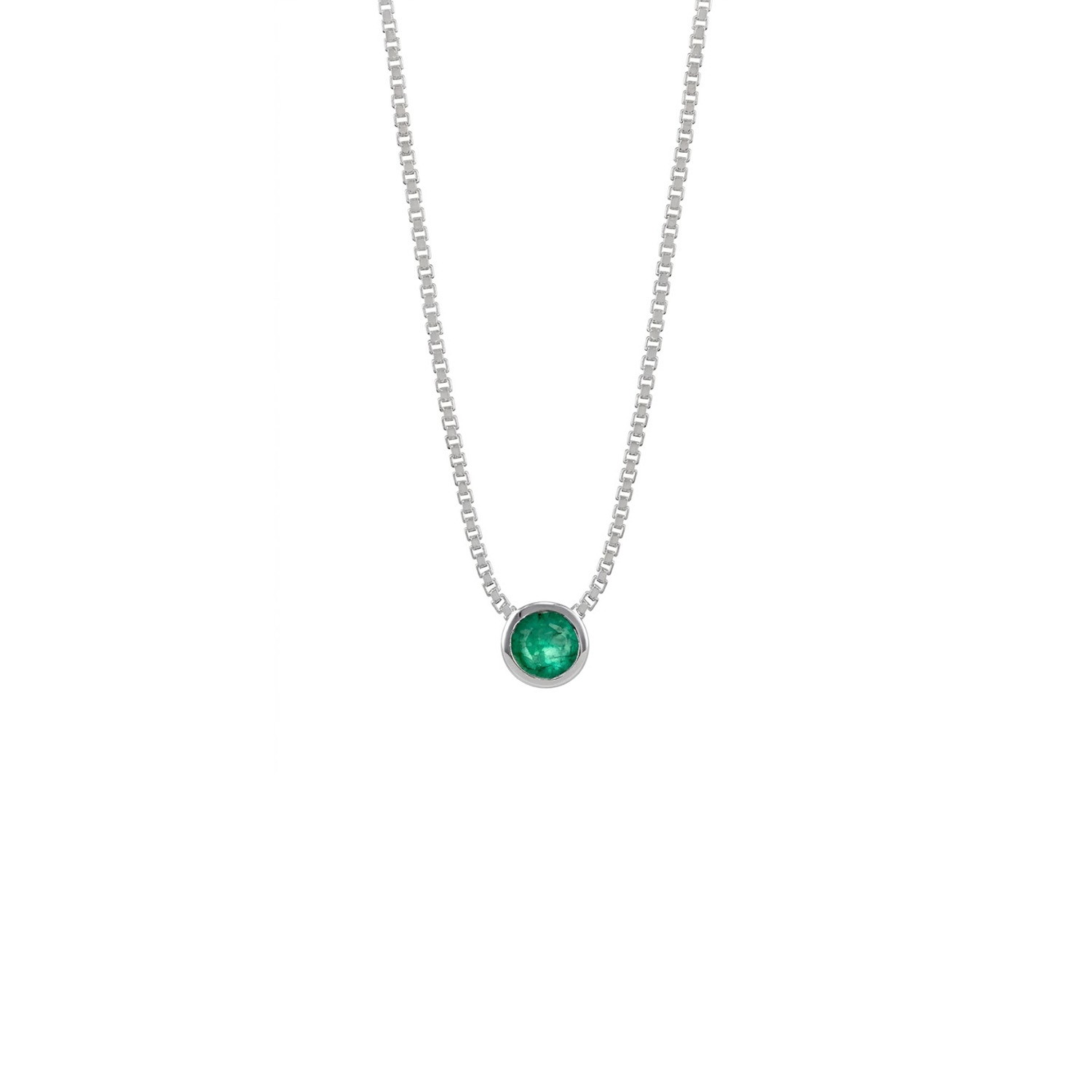 - Collar Redondo Esmeralda Plata 925