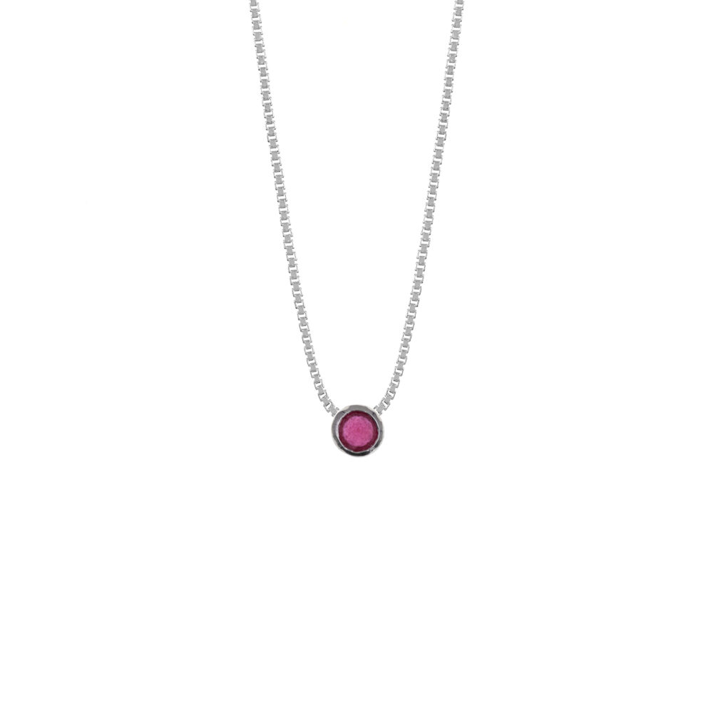 Collar Redondo Rubí Plata 925