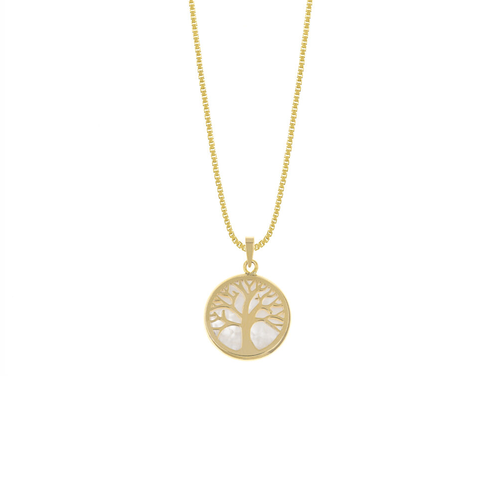 Collar Arbol de la Vida Nacar Oro 18K