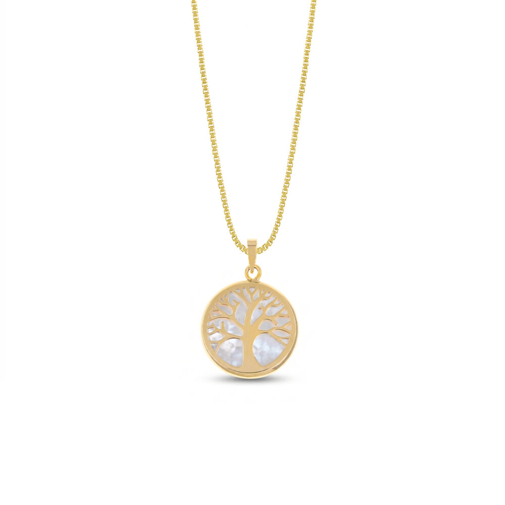 Collar Arbol de la Vida Nacar Oro 18K