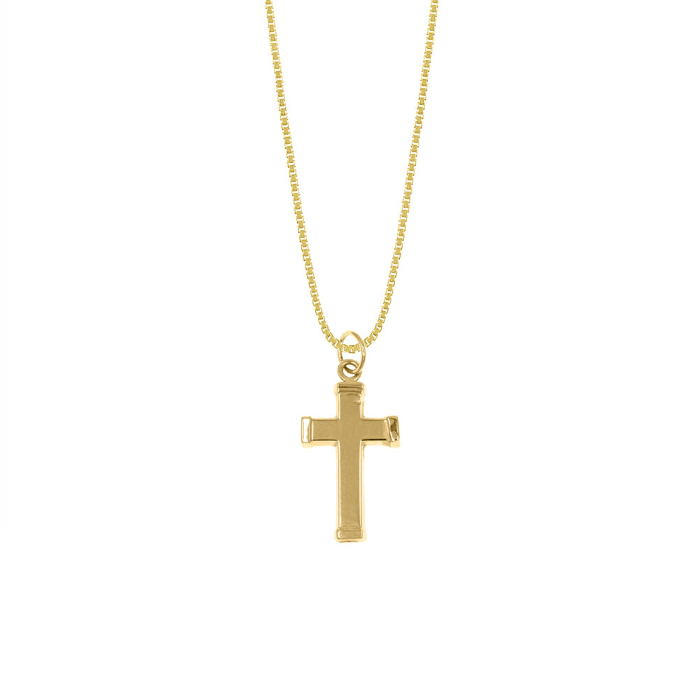 Collar Cruz Cruadrado Oro 18K