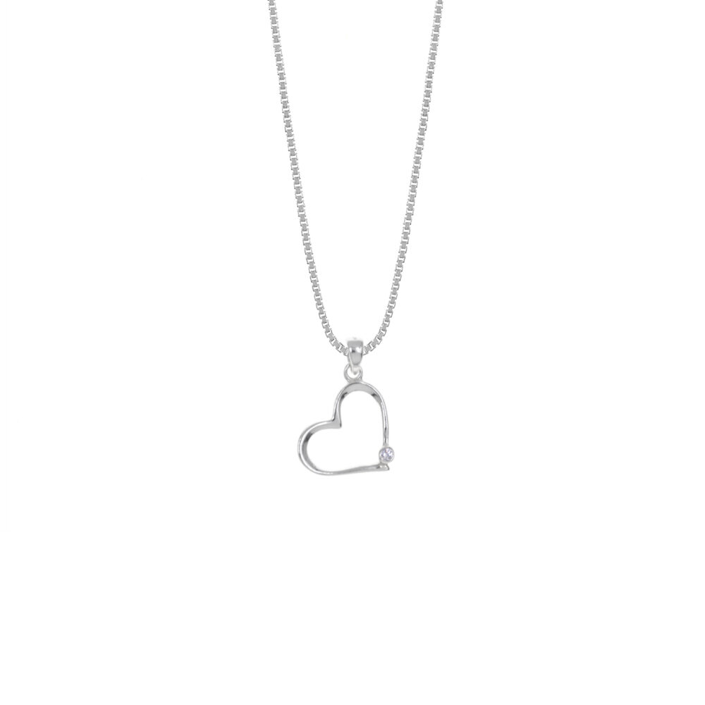 Collar Corazón Casual Plata 925