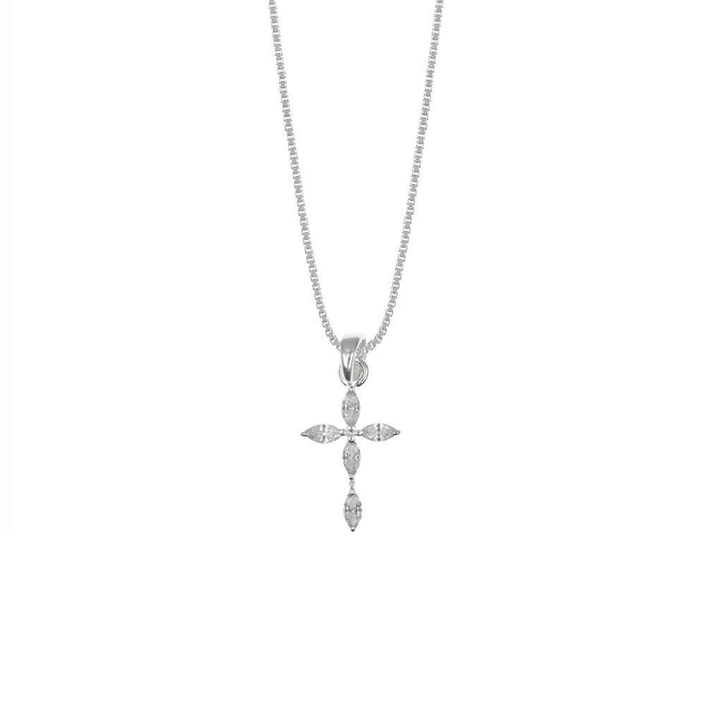 Collar Cruz Oval Plata 925