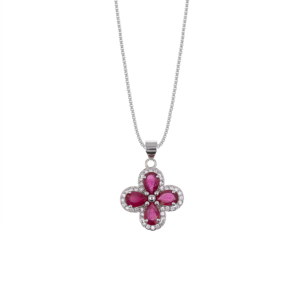 Collar Casual Rubí Plata 925