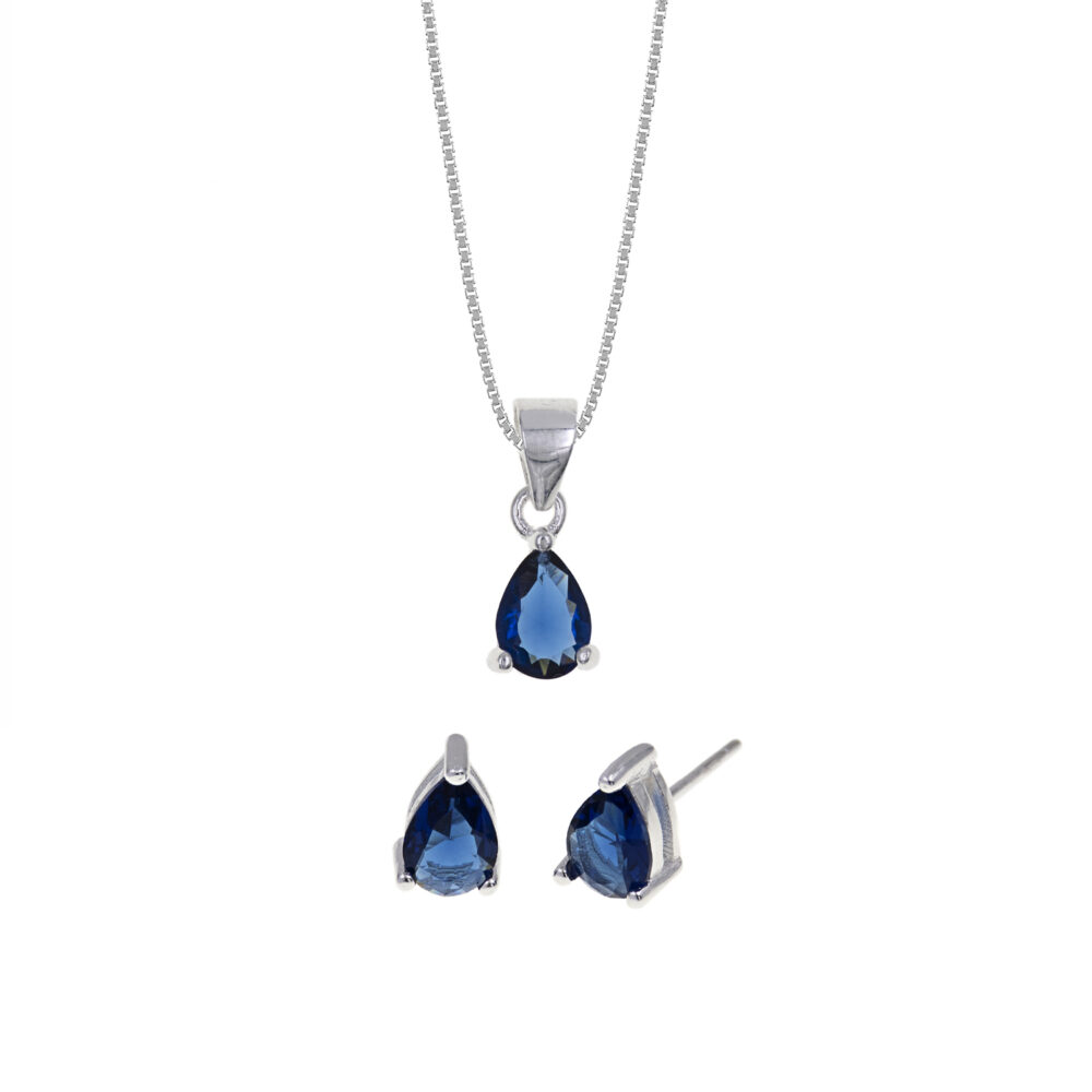 Set de Collar y Aretes Gota Plata 925