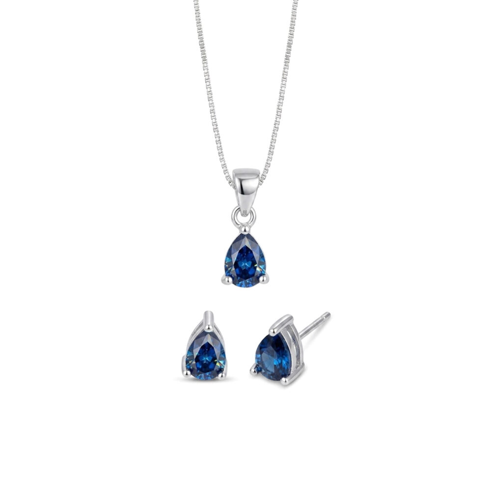 Set de Collar y Aretes Gota Plata 925