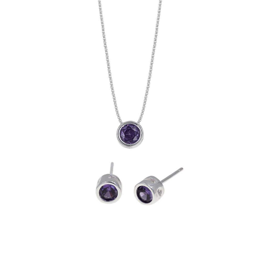 Set de Collar y Aretes Bicel Plata 925