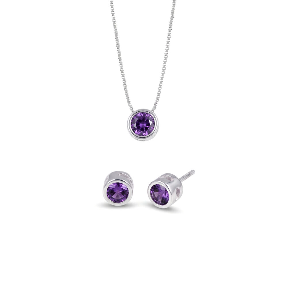 Set de Collar y Aretes Bicel Plata 925