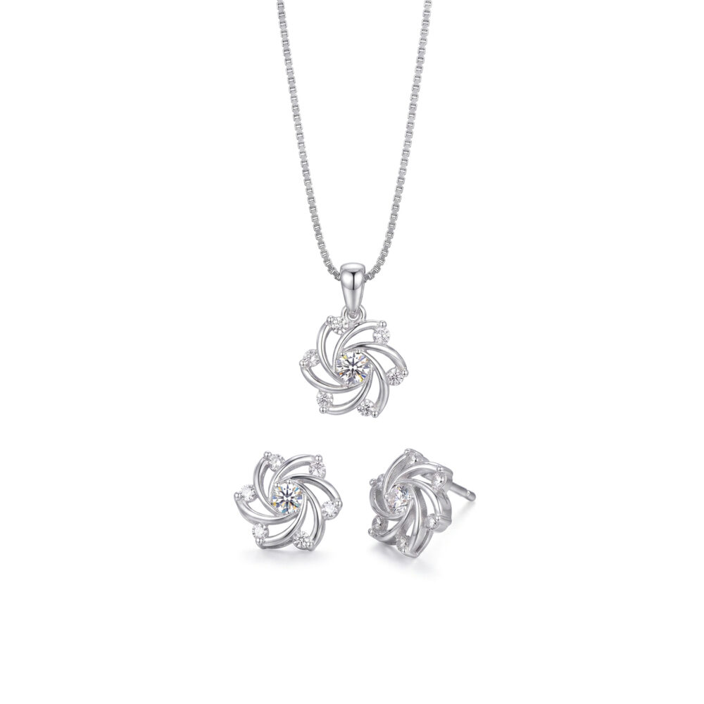 Set de Collar y Aretes Molino Plata 925