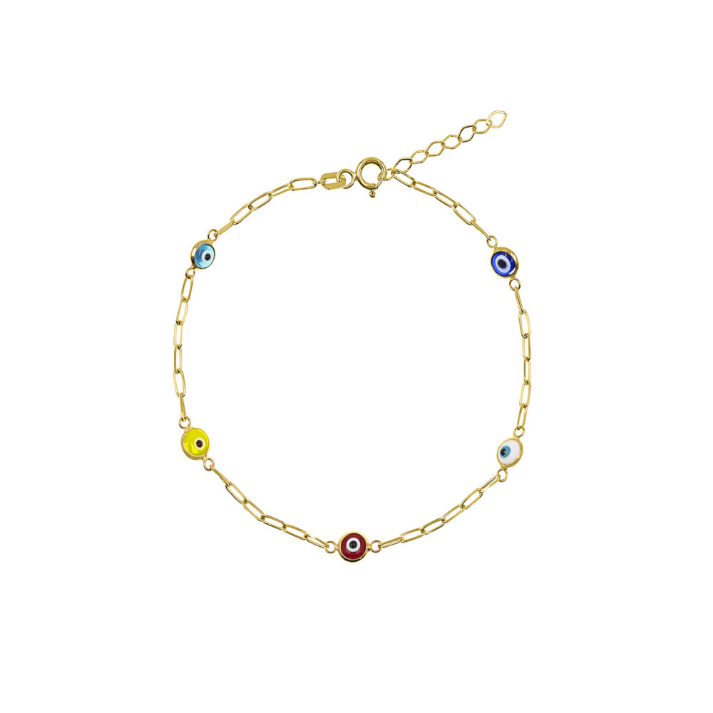 Pulsera Ojo Turco Multicolor Oro 18K