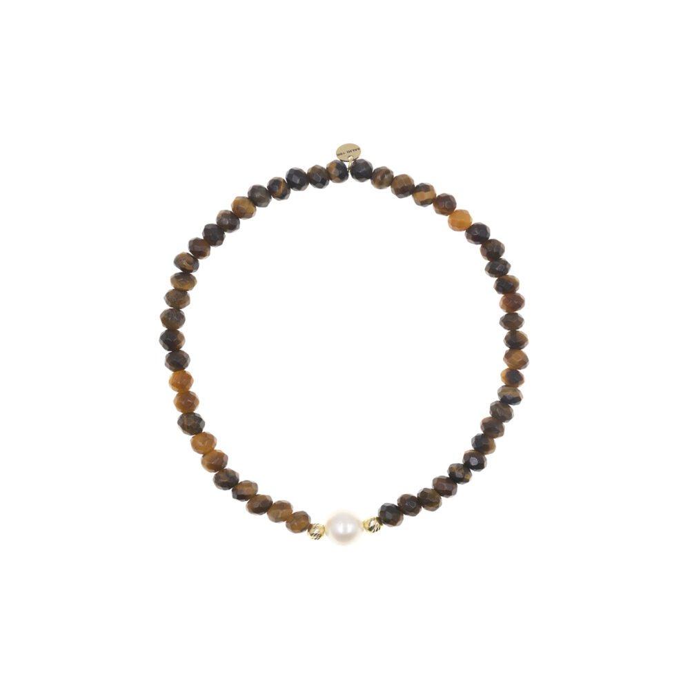 Pulsera Flow Ojo de Tigre Oro 18K