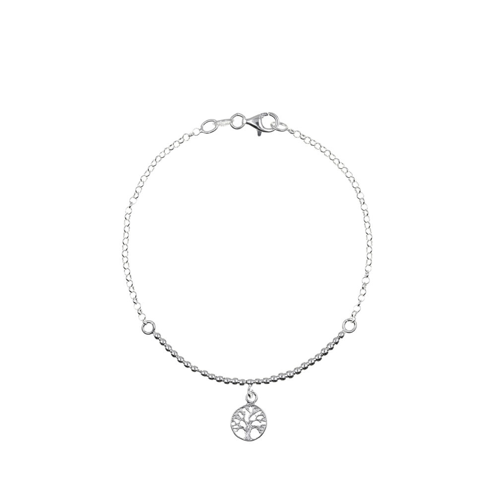 Pulsera Bolitas Arbol de la Vida Plata 925