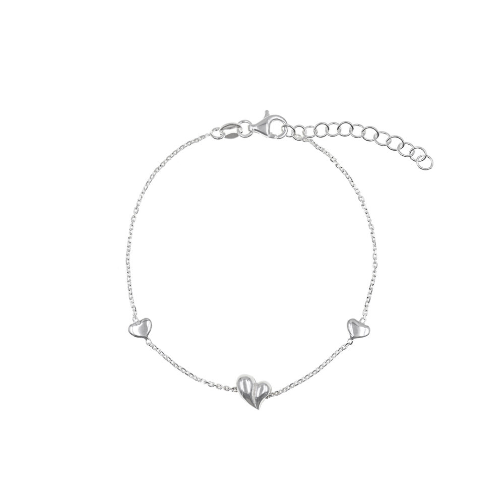 Pulsera Corazones Plata 925
