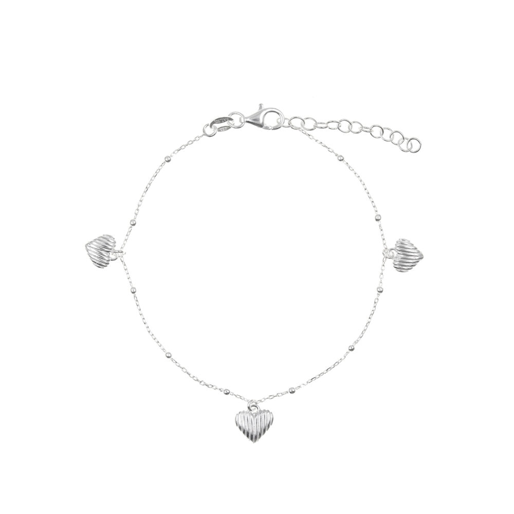 Pulsera Corazones Plata 925
