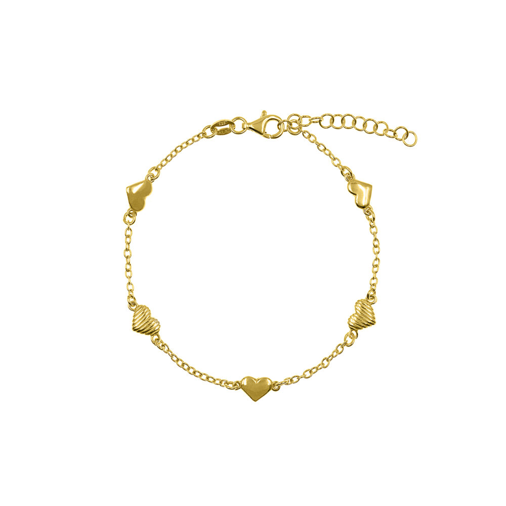 Pulsera Corazones GoldenSilver
