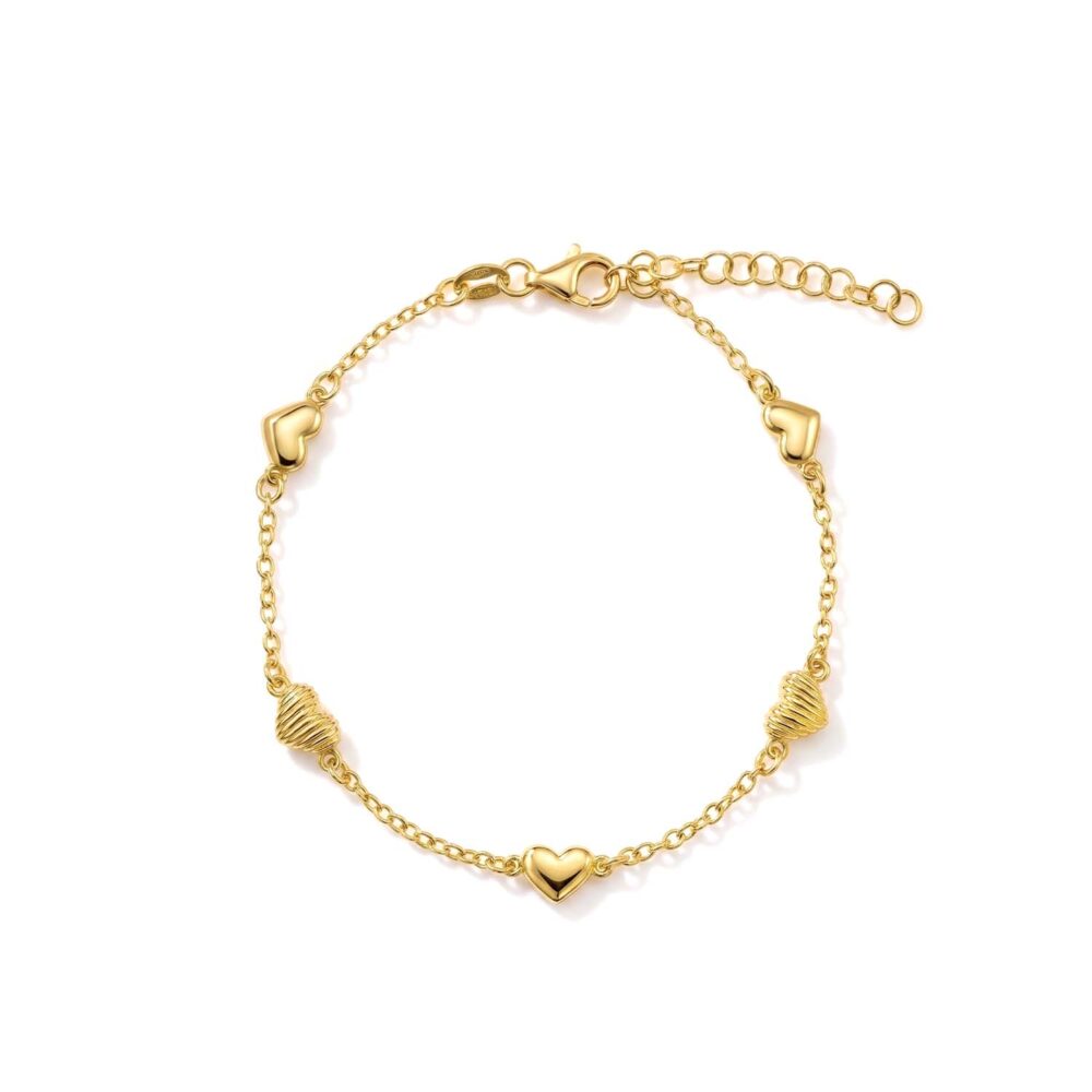 Pulsera Corazones GoldenSilver