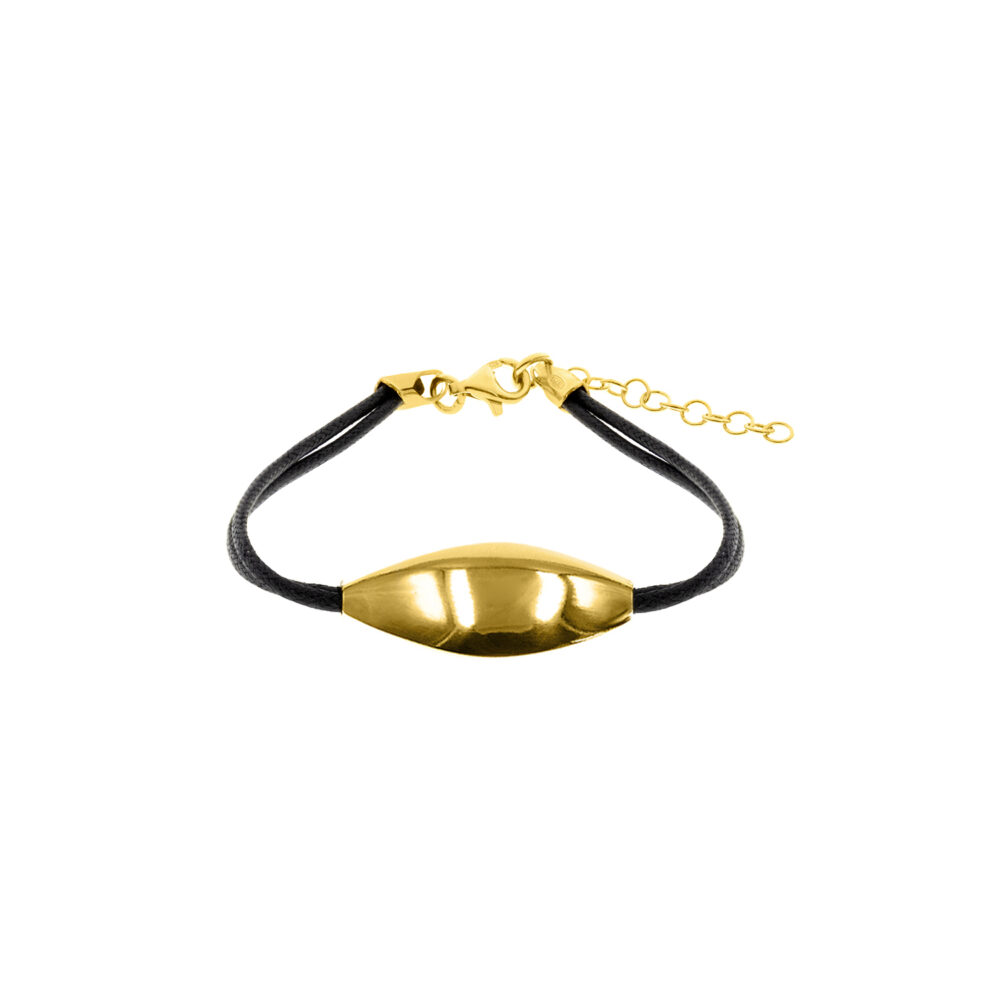 Pulsera Cuero Drops GoldenSilver