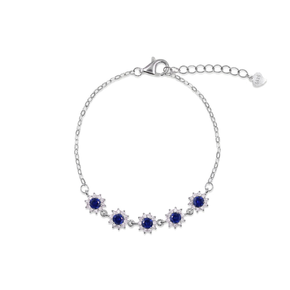 Pulsera Zafiro Roseta Plata 925