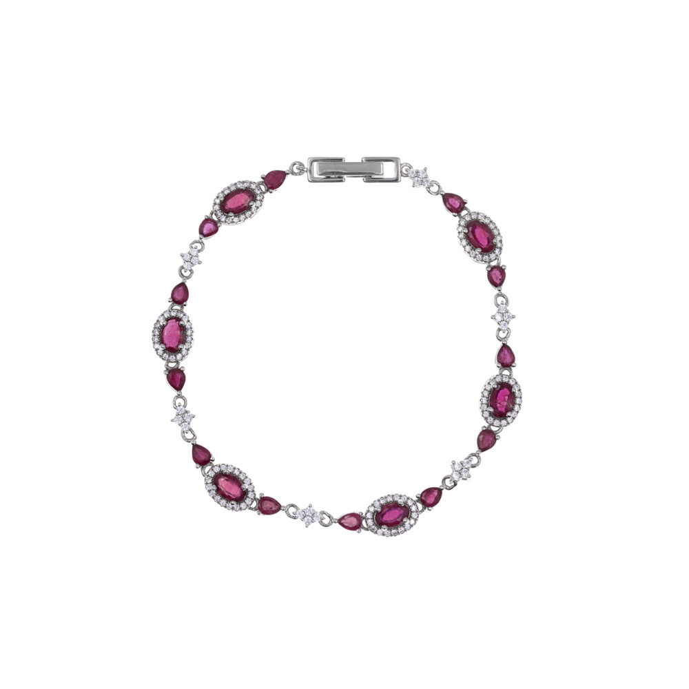 Pulsera Rubí Oval Plata 925
