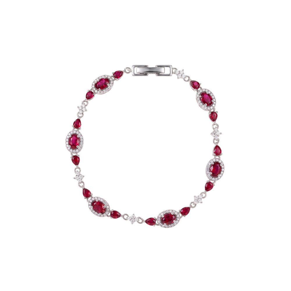 Pulsera Rubí Oval Plata 925