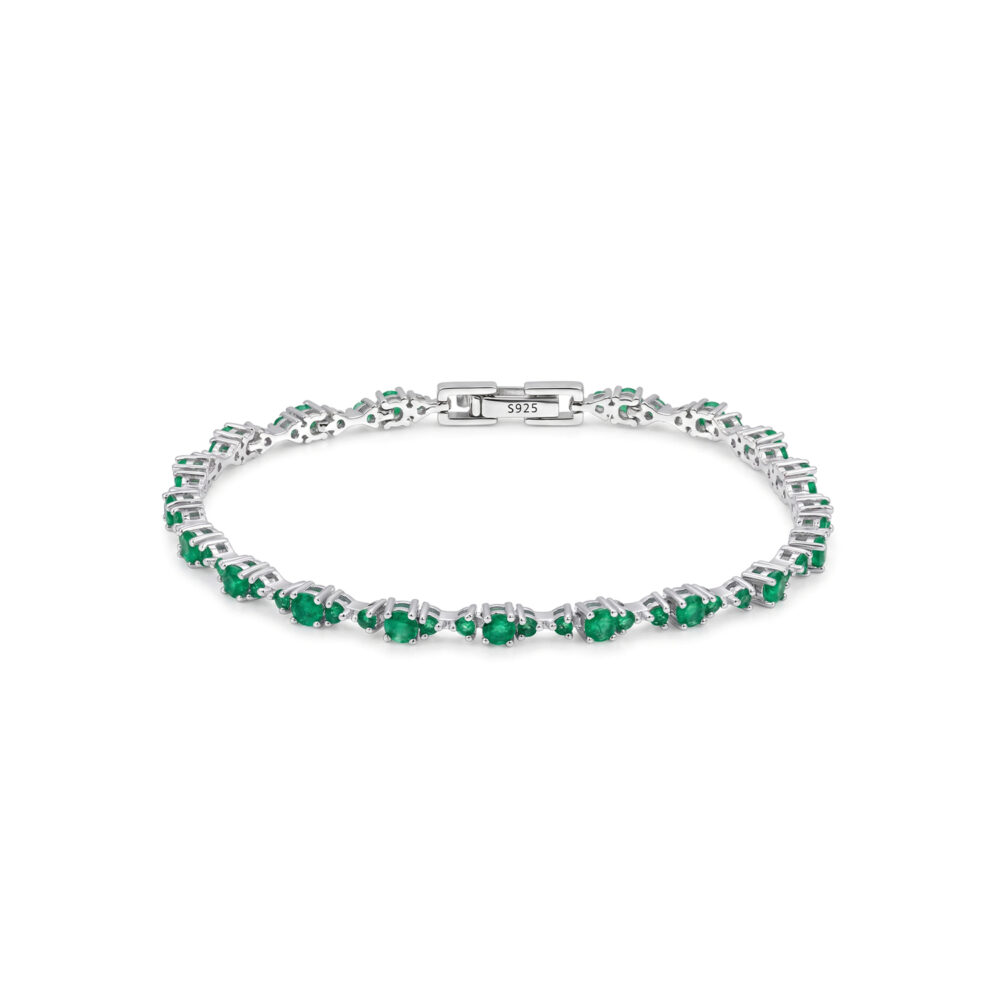 Pulsera Esmeralda Plata 925