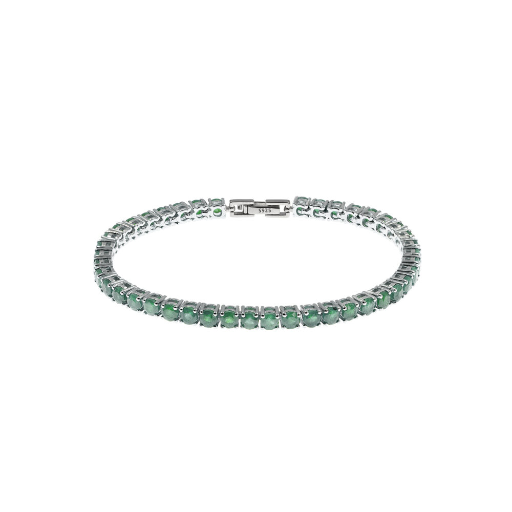 Pulsera Esmeralda Plata 925