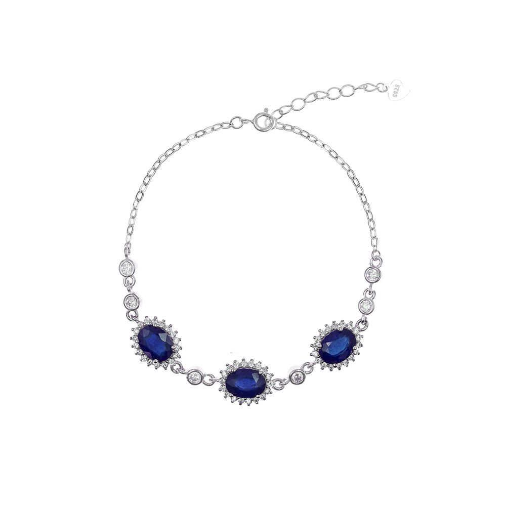 Pulsera Tres Zafiro Plata 925