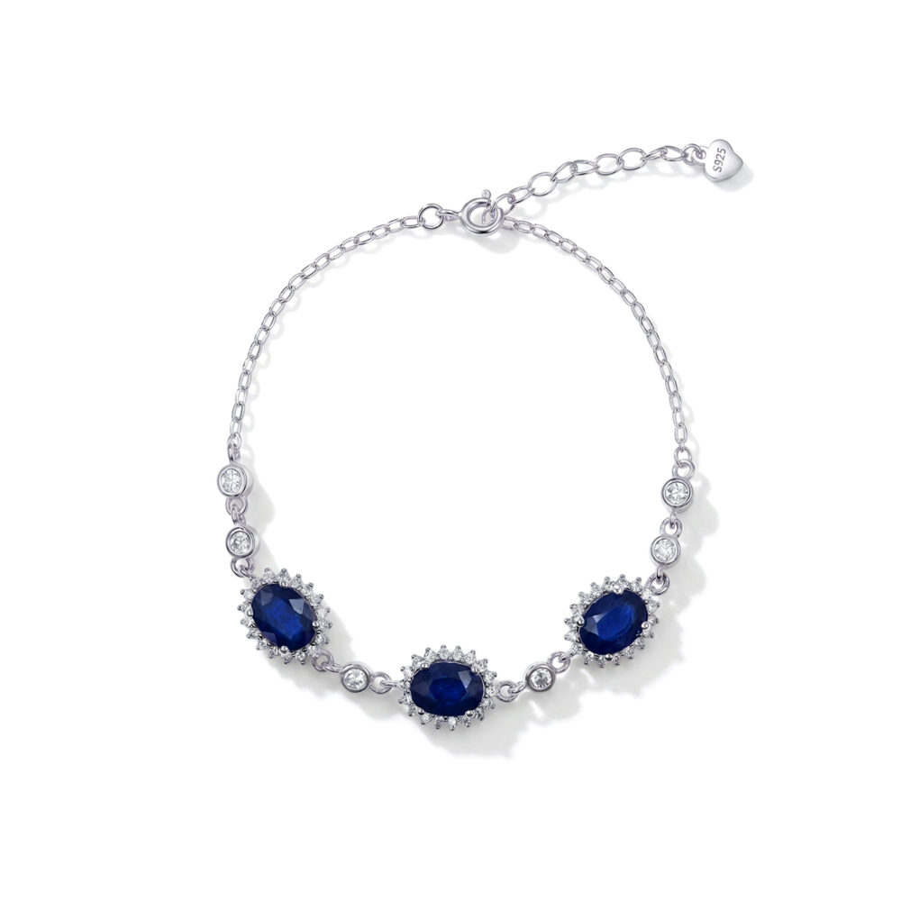 Pulsera Tres Zafiro Plata 925