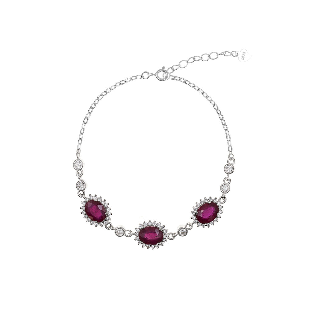 Pulsera Tres Rubí Plata 925