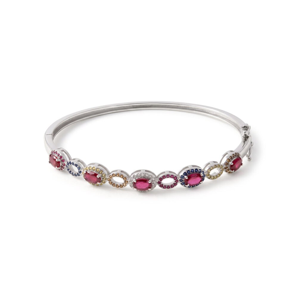 Bangle Rubí Plata 925 & Brillante