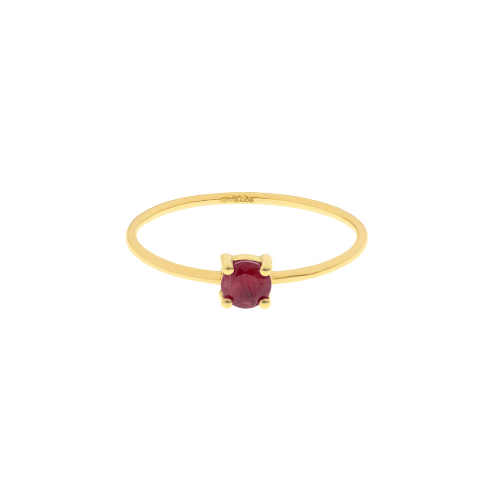Anillo Rubí Redondo Oro 18K
