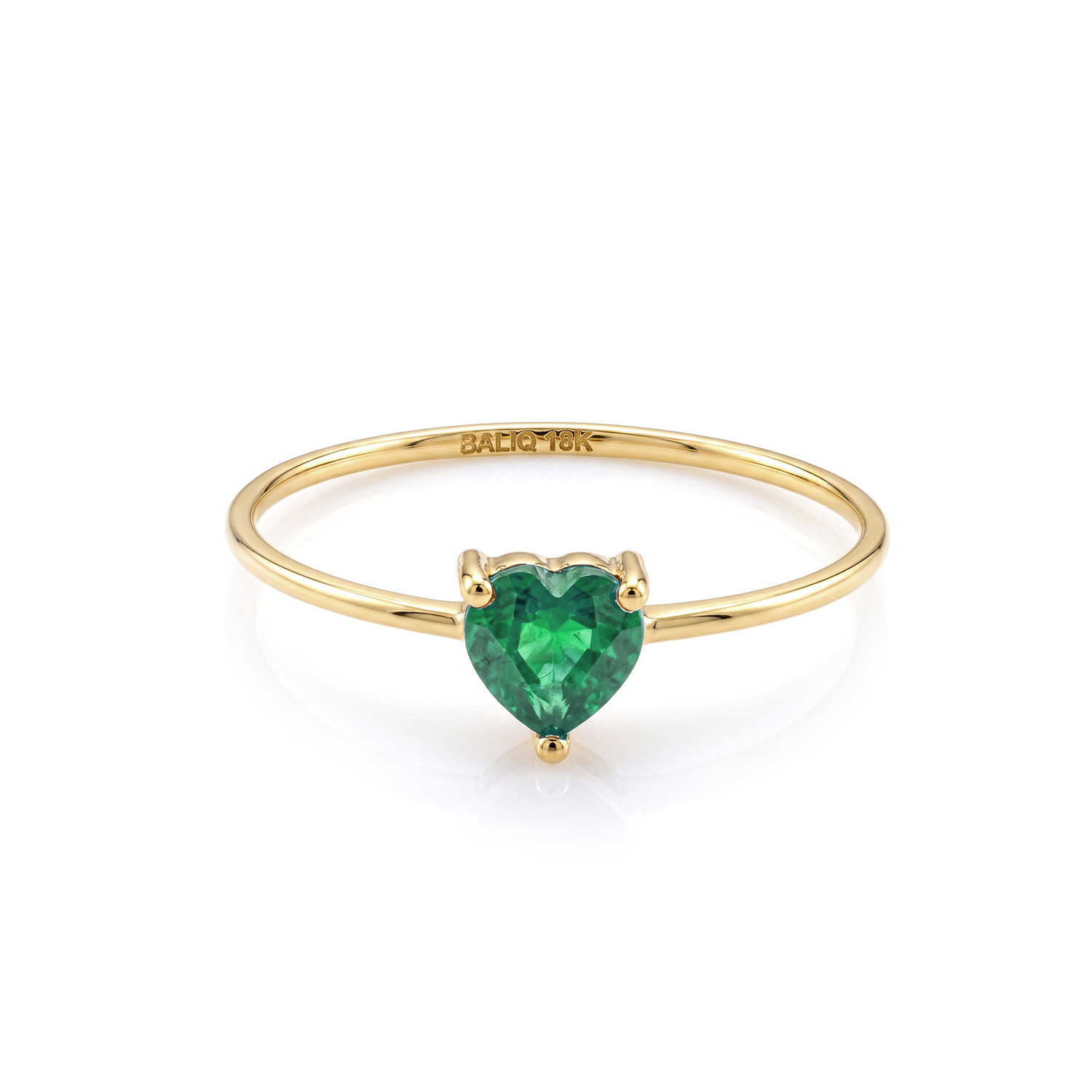 - Anillo Esmeralda Corazón Oro 18K