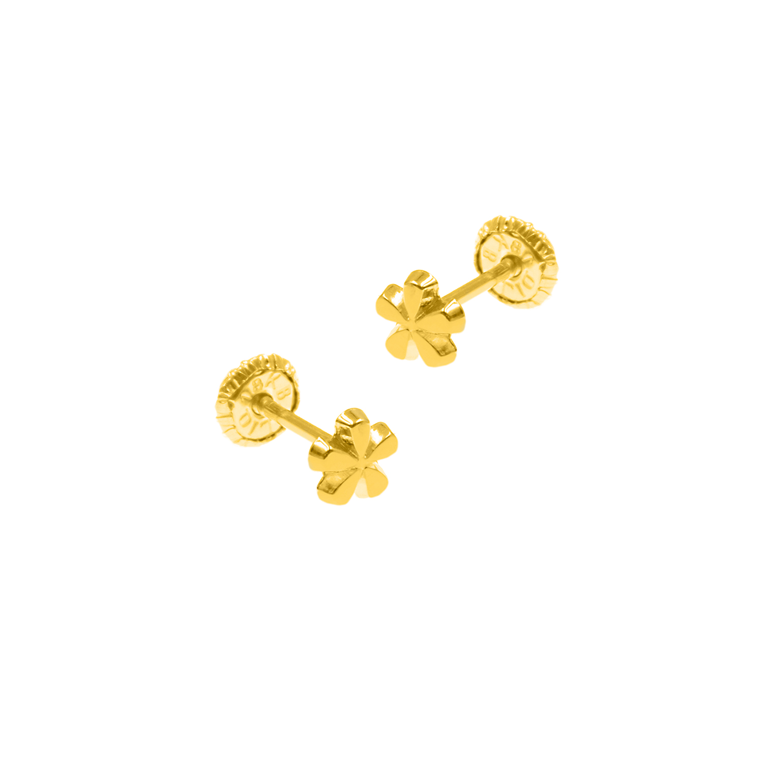 - Aretes Flor Oro 18K Niña